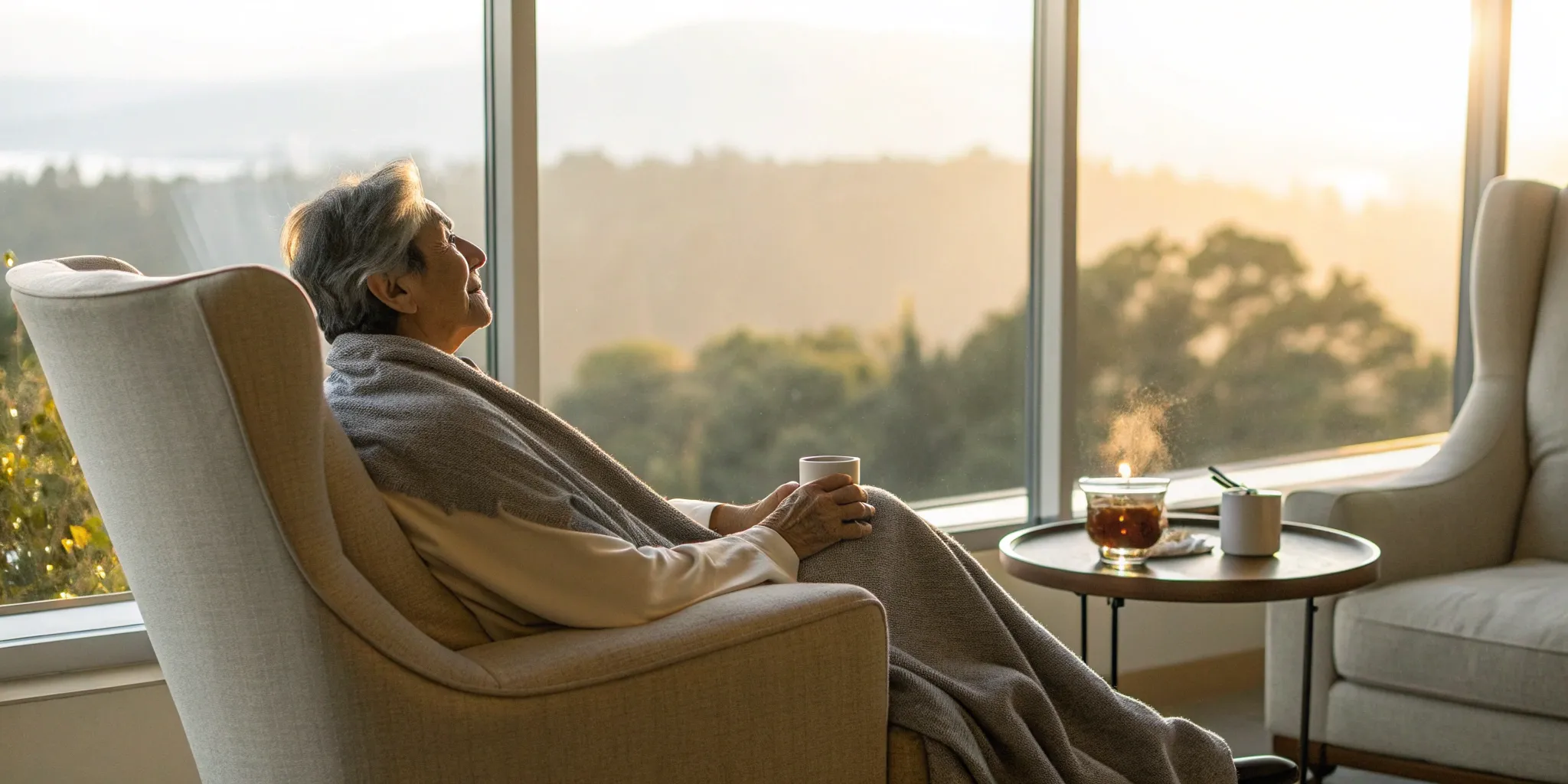 An adult resting at home during wisdom teeth removal recovery after 40.