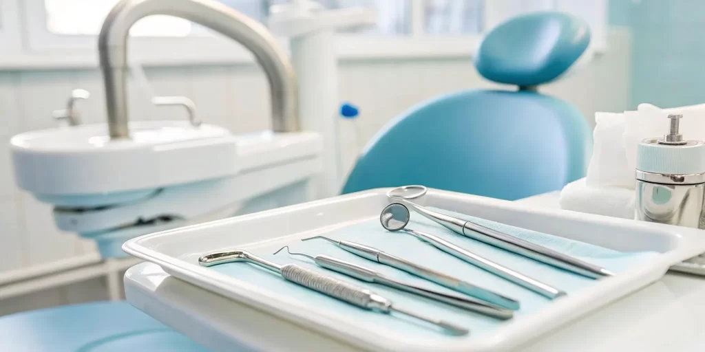 Dental tools for a deep gum cleaning to treat the signs of gum disease.