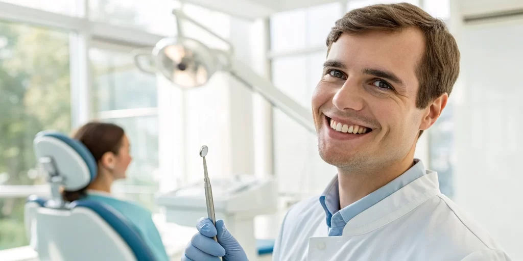 Dentist and patient discussing if same day dental implants are a good option.