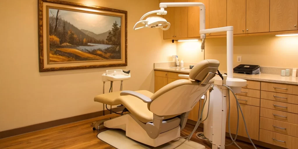 Dental exam chair where a failed bone graft can be evaluated and fixed.