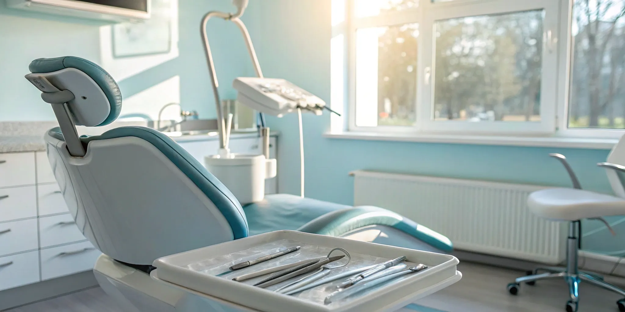 Dental office consultation room for determining the cost of a full mouth reconstruction.