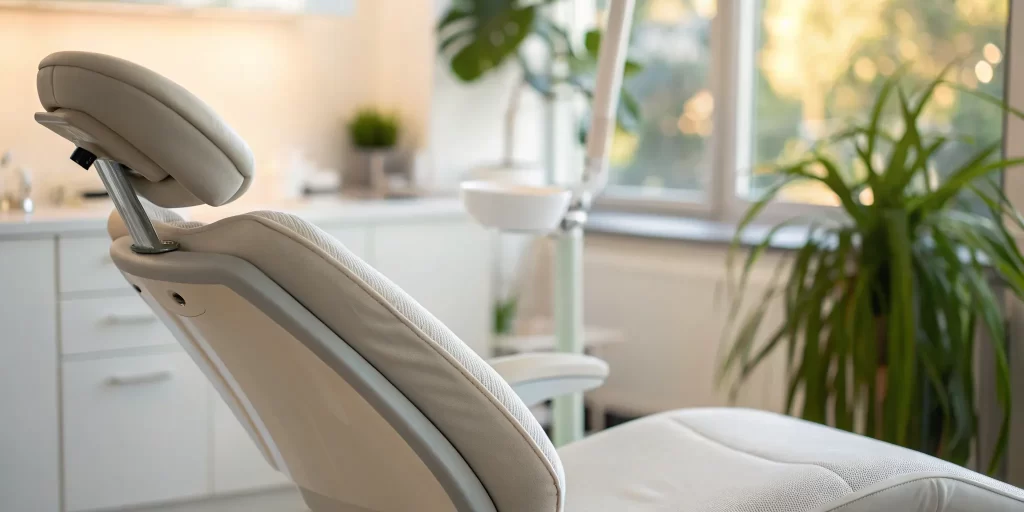 Dental treatment room prepared for a scaling and root planing procedure.